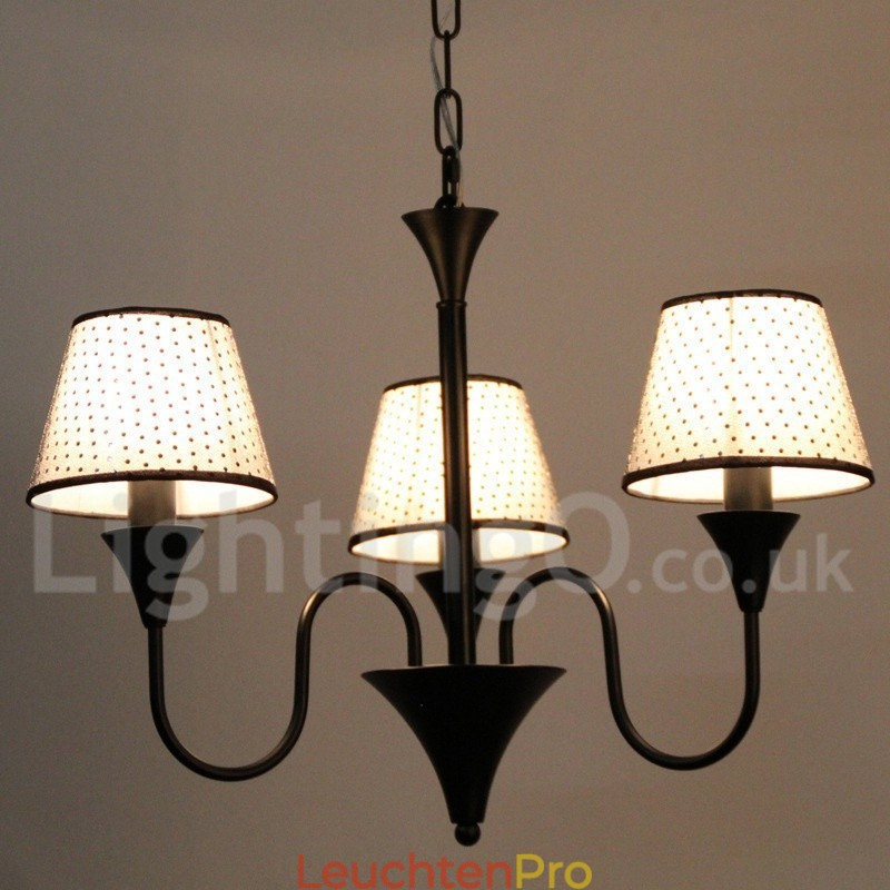 Kronleuchter im rustikalen, modernen und zeitgenössischen Retro-Stil mit schwarzer Kerze, 3 Lichter
