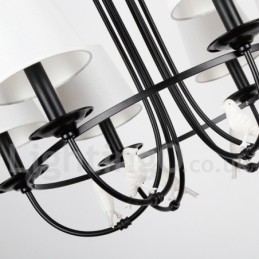 Kronleuchter im Retro-Stil, schwarz, mediterraner Stil, rustikal, modern, Kerzenstil, 12 Lichter