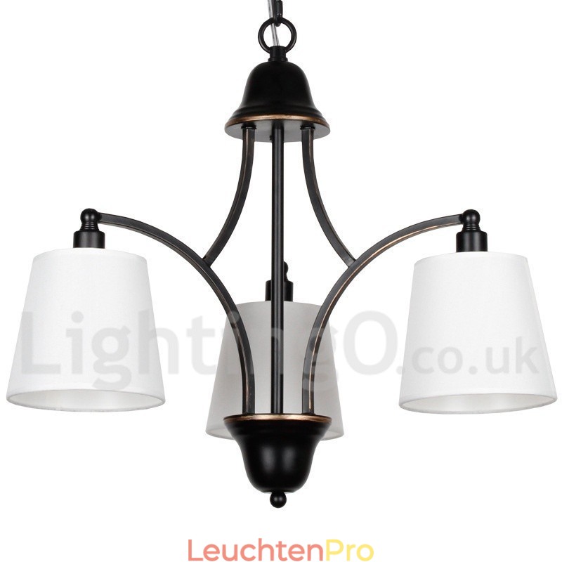 Kronleuchter im rustikalen, modernen Retro-Kerzenstil mit 3 Lichtern