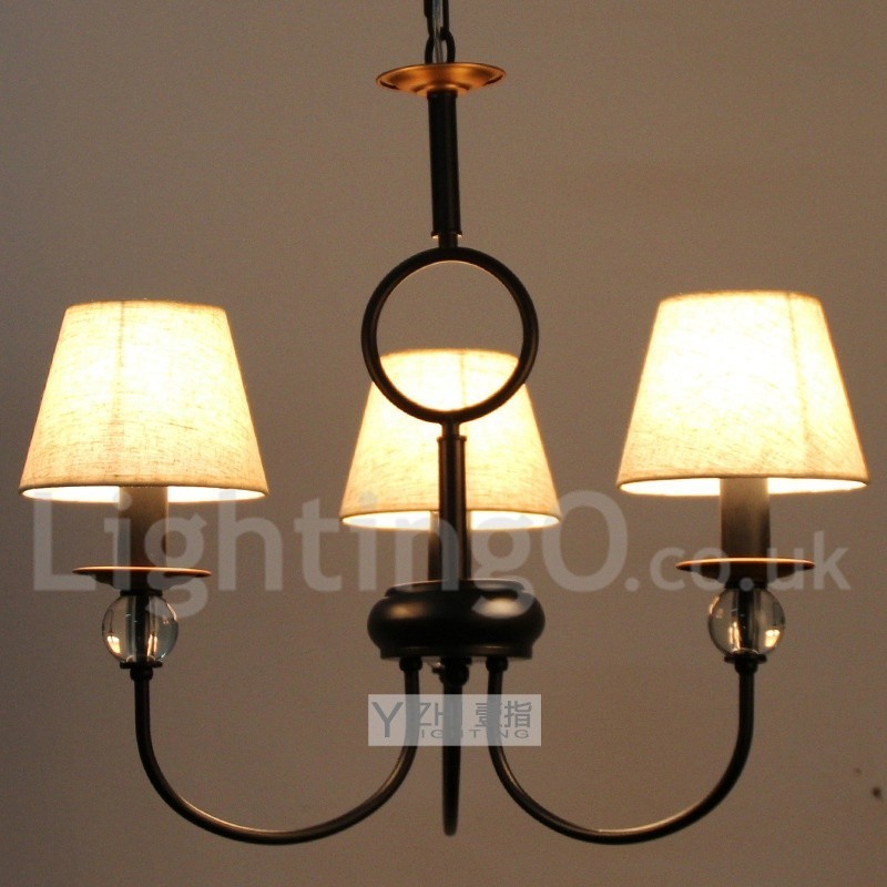 Kronleuchter im rustikalen Retro-Stil, schwarz, mediterraner Stil, moderner Kerzenstil, 3 Lichter