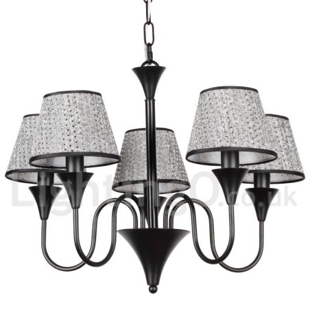 Kronleuchter im rustikalen, modernen und zeitgenössischen Retro-Stil mit schwarzer Kerze, 5 Lichter Kronleuchter im rustikalen, modernen und zeitgenössischen Retro-Stil mit schwarzer Kerze, 5 Lichter
