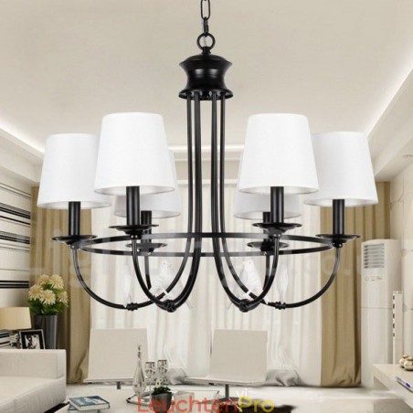 Kronleuchter im Retro-Stil, schwarz, mediterraner Stil, rustikal, modern, Kerzenstil, 6 Lichter Kronleuchter im Retro-Stil, schwarz, mediterraner Stil, rustikal, modern, Kerzenstil, 6 Lichter