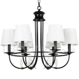 Kronleuchter im Retro-Stil, schwarz, mediterraner Stil, rustikal, modern, Kerzenstil, 6 Lichter