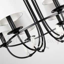 Kronleuchter im Retro-Stil, schwarz, mediterraner Stil, rustikal, modern, Kerzenstil, 6 Lichter