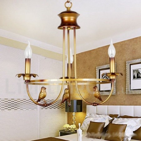 Kronleuchter im Retro-Kerzenstil mit 3 Lichtern