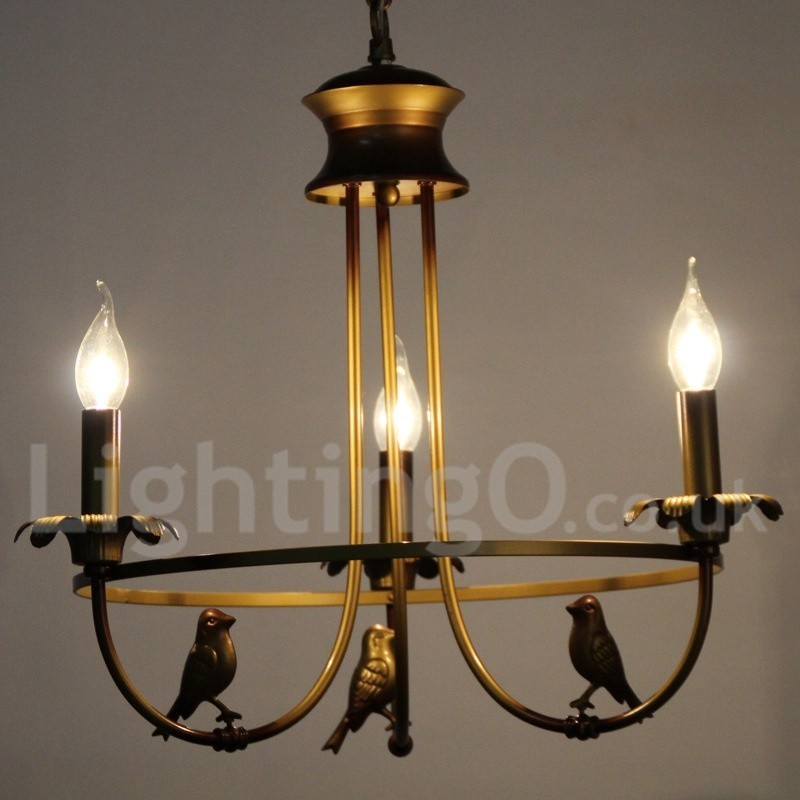 Kronleuchter im Retro-Kerzenstil mit 3 Lichtern