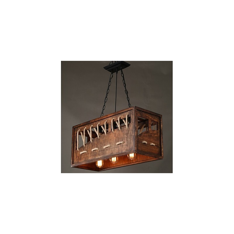 Minimalistischer Kronleuchter aus Holz