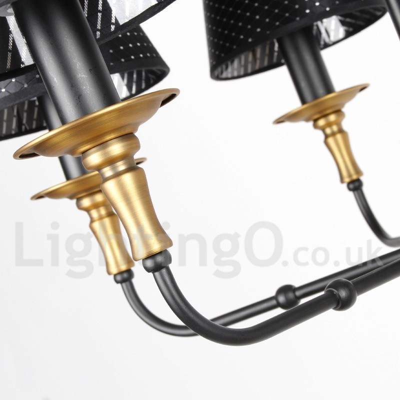 Kronleuchter im Retro-rustikalen 2-stufigen Kerzenstil mit 12 Lichtern