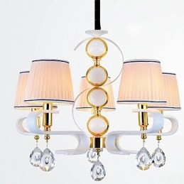 Stoff-Kronleuchter 5 Licht Moderne minimalistische hochwertige Lampe