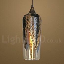 Europäische Retro Glas Pendelleuchte Lounge Pendelleuchte
