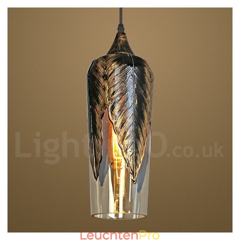 Europäische Retro Glas Pendelleuchte Lounge Pendelleuchte