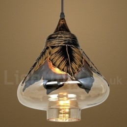 Europäische Retro Glas Pendelleuchte Lounge Pendelleuchte