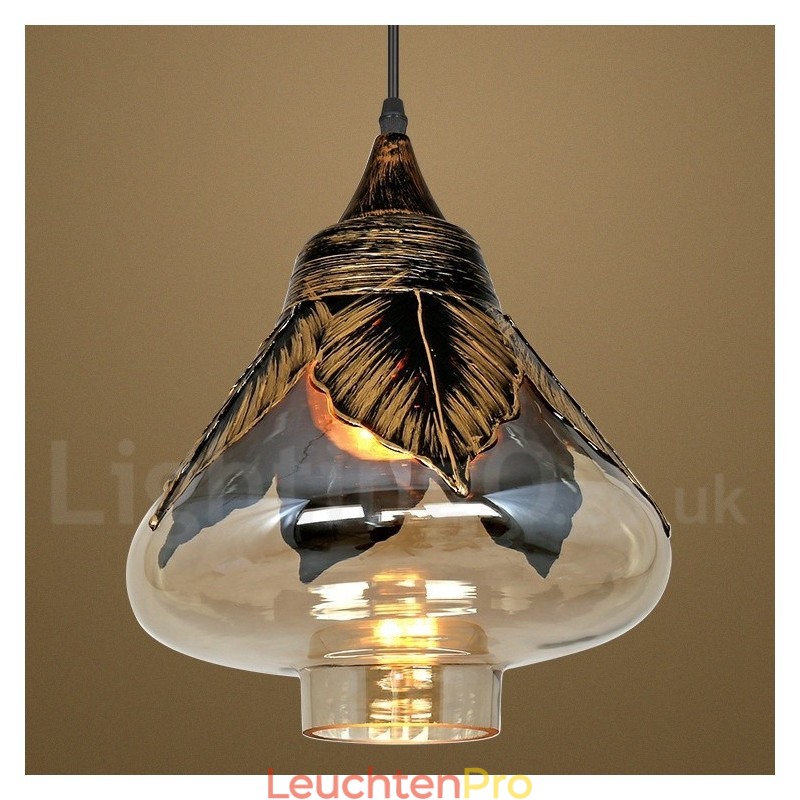 Europäische Retro Glas Pendelleuchte Lounge Pendelleuchte