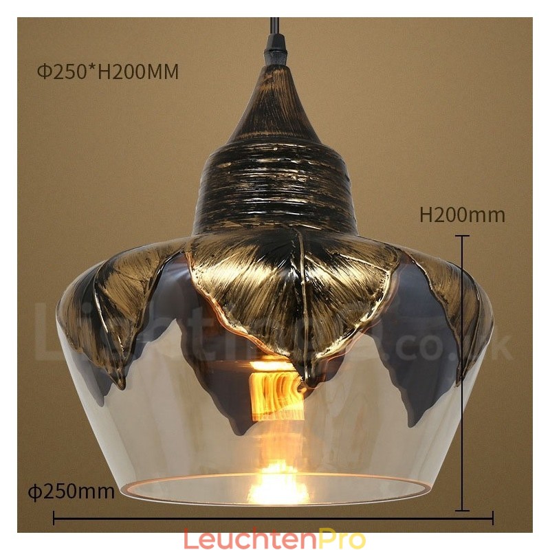 Europäische Retro Glas Pendelleuchte Lounge Pendelleuchte