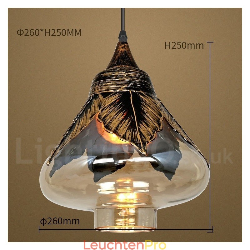 Europäische Retro Glas Pendelleuchte Lounge Pendelleuchte