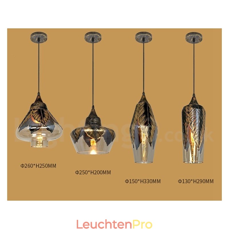 Europäische Retro Glas Pendelleuchte Lounge Pendelleuchte