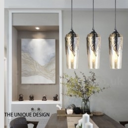 Europäische Retro Glas Pendelleuchte Lounge Pendelleuchte