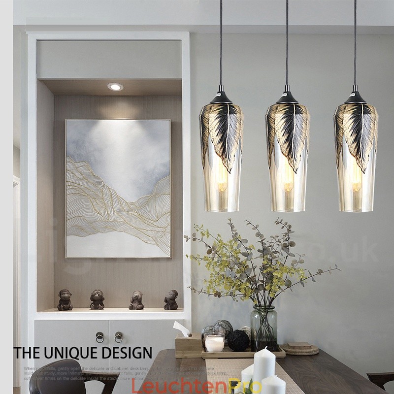 Europäische Retro Glas Pendelleuchte Lounge Pendelleuchte