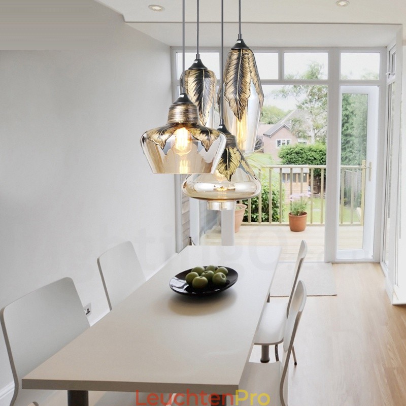 Europäische Retro Glas Pendelleuchte Lounge Pendelleuchte