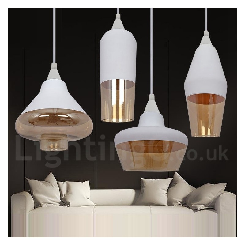 Europäische Retro Lounge Glas Pendelleuchte