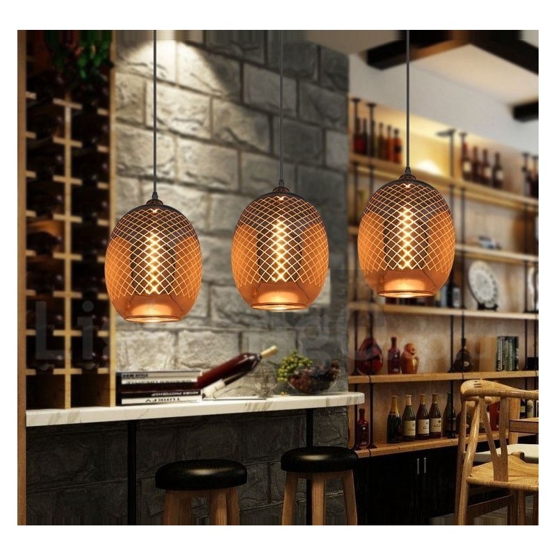 Rustikale Glas Pendelleuchte Europäische Cafe Pendelleuchte