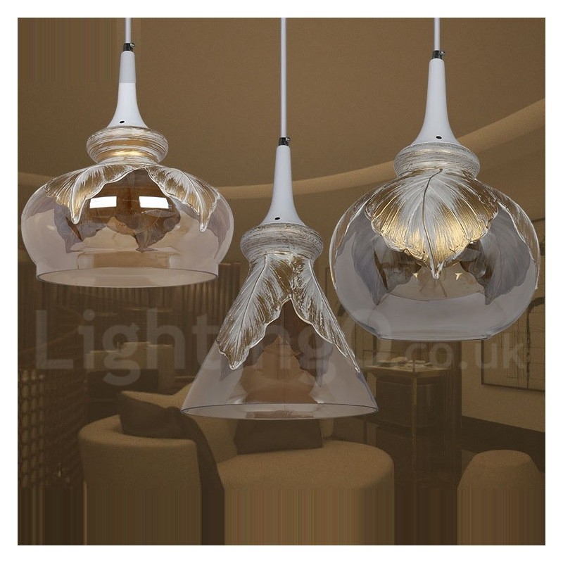 Europäische moderne zeitgenössische Lounge Glas Pendelleuchte