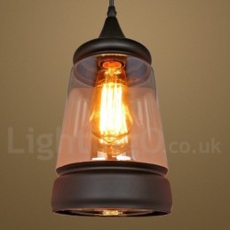 Europäische Retro Lounge Glas Pendelleuchte