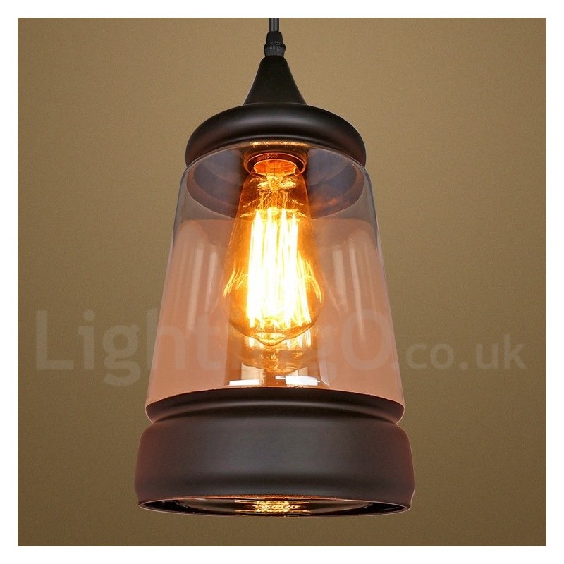 Europäische Retro Lounge Glas Pendelleuchte