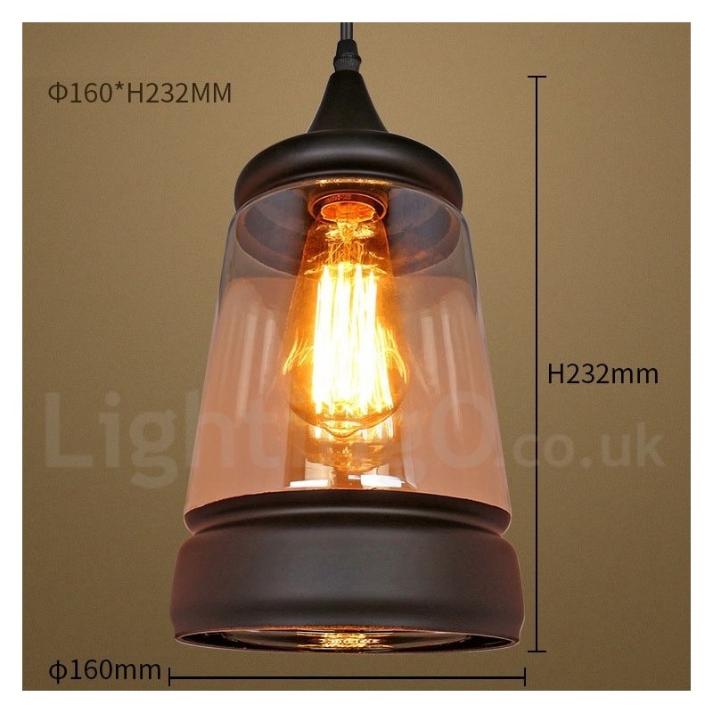 Europäische Retro Lounge Glas Pendelleuchte