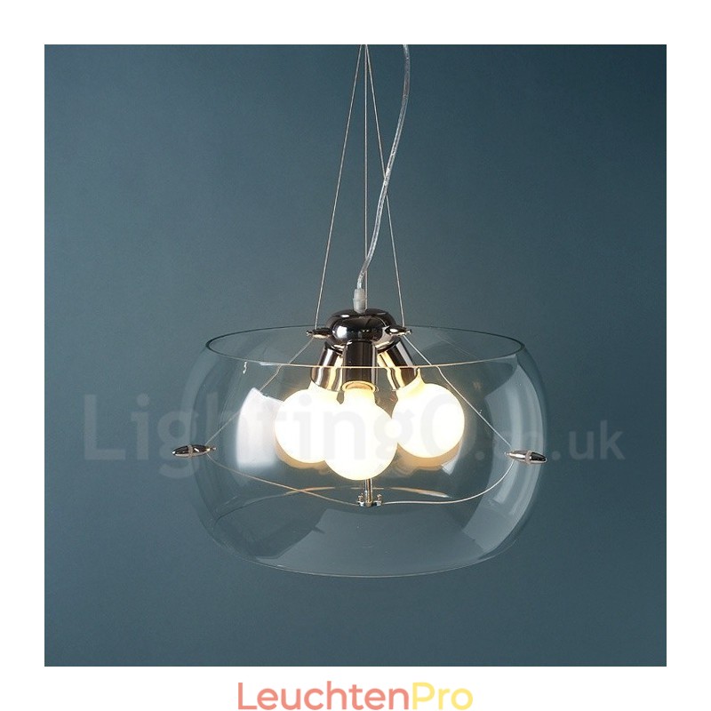 Moderne Pendelleuchte aus Glas mit 3 Lichtern