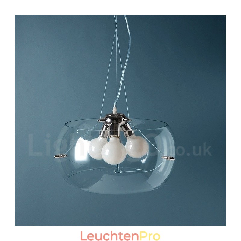 Moderne Pendelleuchte aus Glas mit 3 Lichtern