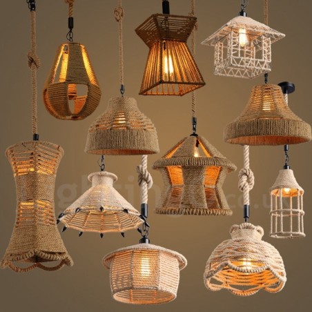 1 Licht Rustikale Lodge Pendelleuchte Cafe Hanfseil Pendelleuchte 1 Licht Rustikale Lodge Pendelleuchte Cafe Hanfseil Pendelleuchte