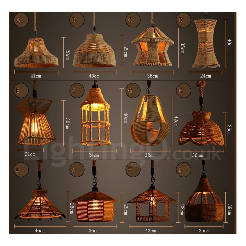 1 Licht Rustikale Lodge Pendelleuchte Cafe Hanfseil Pendelleuchte