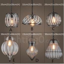 1 Licht Vintage Cafe Glas Pendelleuchte Loft Pendelleuchte