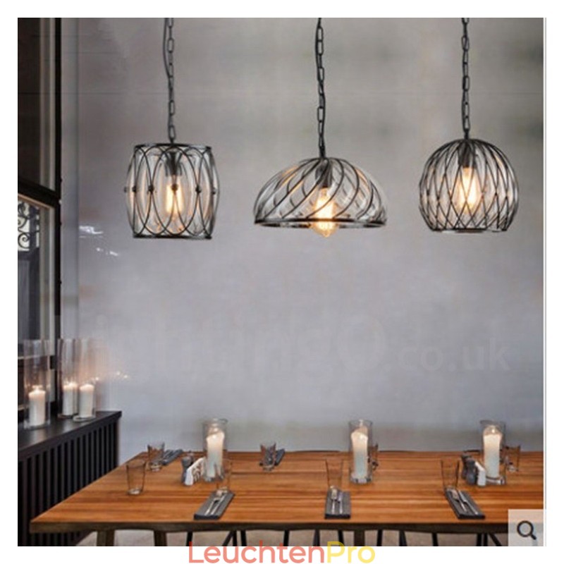 1 Licht Vintage Cafe Glas Pendelleuchte Loft Pendelleuchte