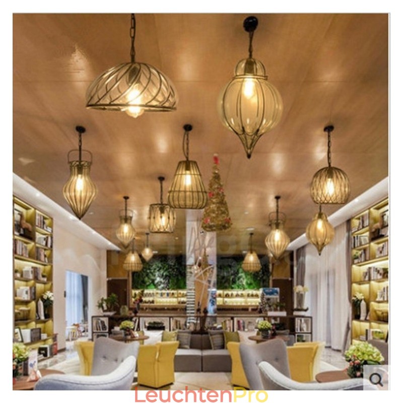 1 Licht Vintage Cafe Glas Pendelleuchte Loft Pendelleuchte