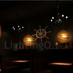 1 Licht Vintage Modern Zeitgenössische Basketball Glasschirm Pendelleuchte