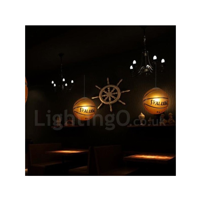 1 Licht Vintage Modern Zeitgenössische Basketball Glasschirm Pendelleuchte