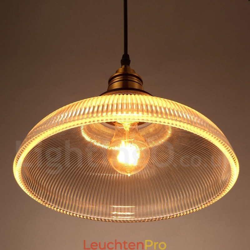 1-flammige Vintage-Pendelleuchte aus Glas