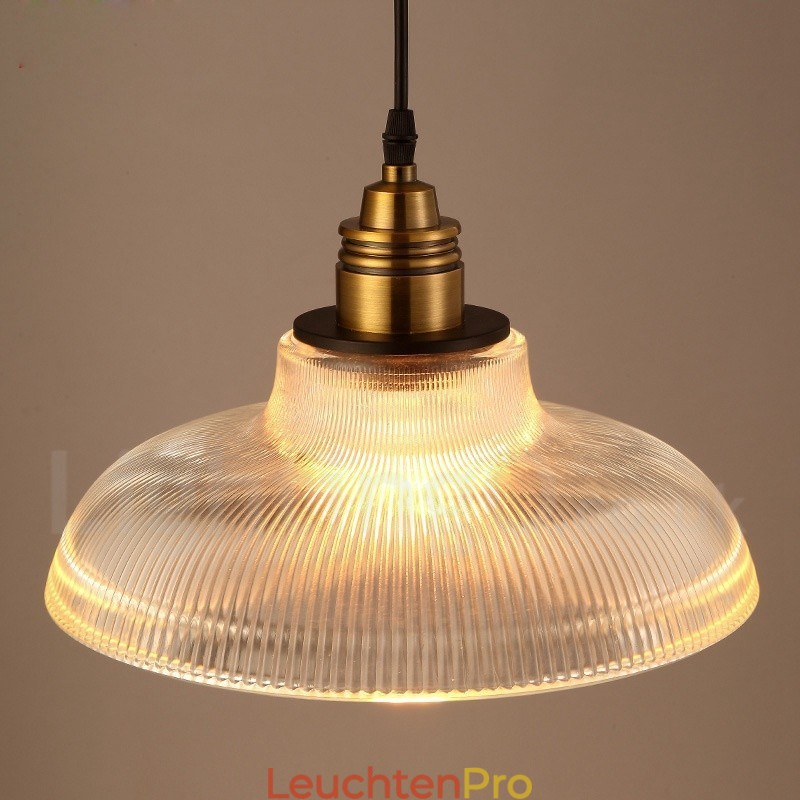 1-flammige Vintage-Pendelleuchte aus Glas