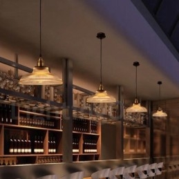 1-flammige Vintage-Pendelleuchte aus Glas