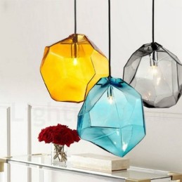 1-flammige rustikale Lodge-Pendelleuchte mit Glasschirm