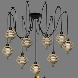 Der Nordic Country Retro Honeycomb Kronleuchter. Kronleuchterlampe. Die himmlischen Mädchen streuen Blüten.