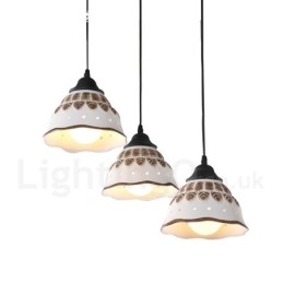 1-flammige, moderne Pendelleuchte mit Keramikschirm