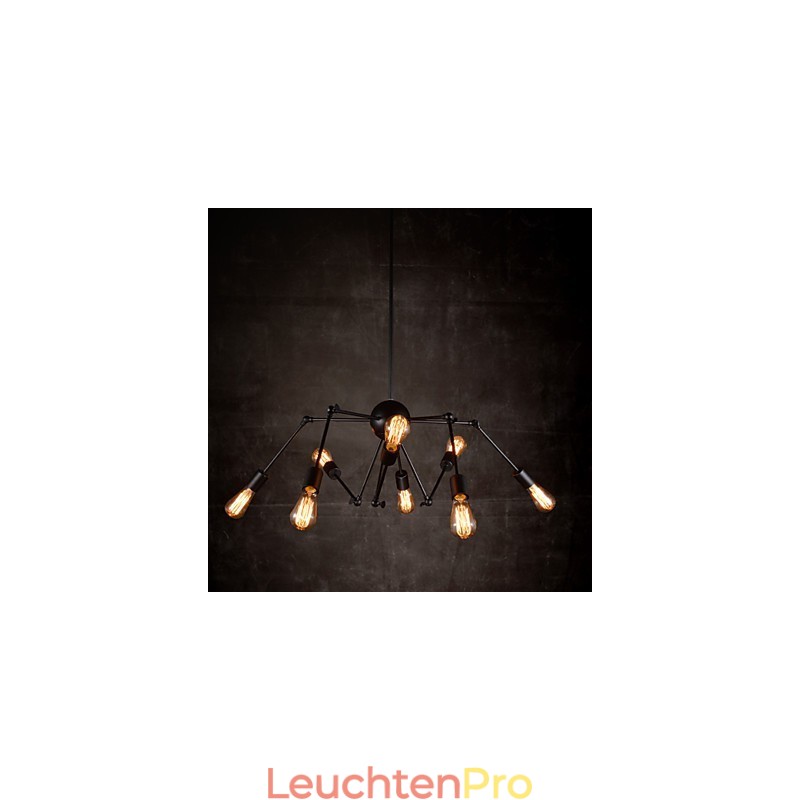 Kreativer Kronleuchter mit 8 Lichtern, gebürstetes Nickel