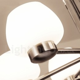 Moderner Kronleuchter mit 6 Lichtern und Glasschirm