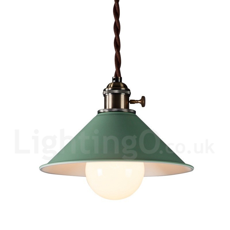 1-flammige, moderne Pendelleuchte aus Stahl mit Stahlschirm