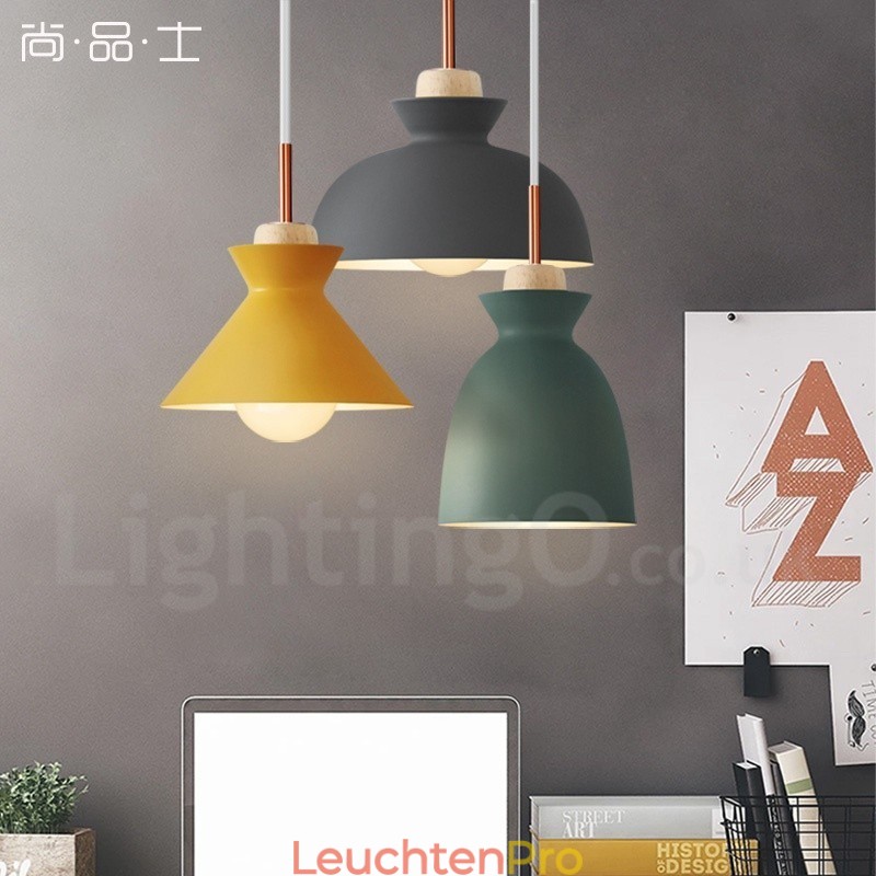 1-flammige, moderne Pendelleuchte aus Stahl mit Schirm aus Aluminiumlegierung