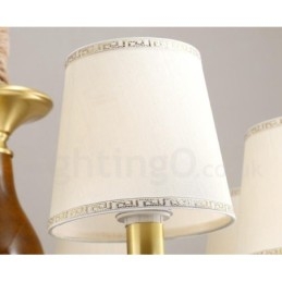 15-flammige Retro-Pendelleuchte aus rustikalem Messing mit Glasschirm