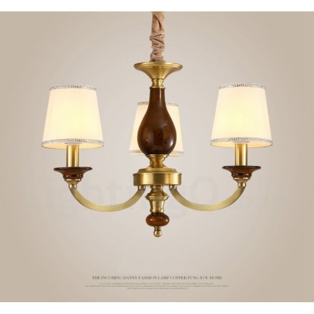 3-flammige Retro-Pendelleuchte aus rustikalem Messing mit Glasschirm 3-flammige Retro-Pendelleuchte aus rustikalem Messing mit Glasschirm
